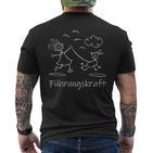 Führungskraft Dog Dog Owner Walking T-Shirt mit Rückendruck