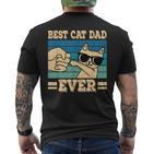 Cat Retro Best Cat Dad Ever Cat Lover T-Shirt mit Rückendruck