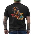 Skateboard Dog T-Shirt mit Rückendruck