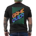 Game Over Iintage Retro Console Ps5 Gaming T-Shirt mit Rückendruck