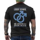 Gay Lieber Schwul Und Lebensfroh Alserlemmund Hetero T-Shirt mit Rückendruck