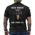 Guten Morgen Ganz Dünnes Eis Cat Morgenmuffel T-Shirt mit Rückendruck