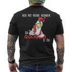 With My Hennen Da Gockala Ist Da Bauern T-Shirt mit Rückendruck