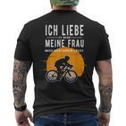 Ich Liebe Meine Frau Wenn Sie Mich Radfahren Lässt Lässt T-Shirt mit Rückendruck