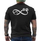 Infinite Hundeliebe Dog Paw Heart Dog T-Shirt mit Rückendruck