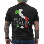 Italia Bella Italia With Italian Map Italy T-Shirt mit Rückendruck