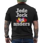 Jeder Jeck Es Anders Kölsches Grundgesetz Carnival In Cologne T-Shirt mit Rückendruck