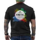 Kreta 2024 Colourful Travel Quote T-Shirt mit Rückendruck