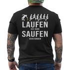 Laufen Ich Habe Saufenersten Party Suff Alcohol T-Shirt mit Rückendruck