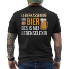 Leberkassmel & Bier Des Is Mei Lebenselexier Leberkas T-Shirt mit Rückendruck