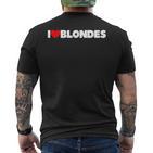 I Love Heart Blonde T-Shirt mit Rückendruck