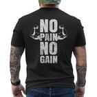 Lustiges Gym No Pain No Gain Geschenk Fitnessstudio Sprüche T-Shirt mit Rückendruck