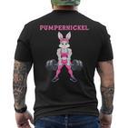 Lustiges Pumpernickel Damen Fitness Workout T-Shirt mit Rückendruck