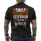 Mei Lederhosn Is In Da Wäsch Mei Lederhosen S T-Shirt mit Rückendruck