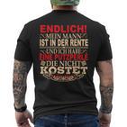 Mein Mann Ist In Der Rente Und Ich Habe Putzperlle-Rentner My Man T-Shirt mit Rückendruck