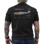 Messerschmitt Bf 109 Wwii Aeroplane Air Force T-Shirt mit Rückendruck