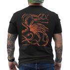 Octopus Tentacle Kraken Cthulhu Steampunk Ocean Sea Legend T-Shirt mit Rückendruck