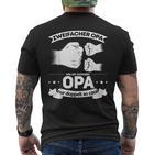 Opa Hoch 2 Grandchildren Grandchildren Grandpa T-Shirt mit Rückendruck