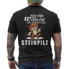 Pilzsammler Pilzsaison Pilze Sammeln Lustiges Steinpilz T-Shirt mit Rückendruck