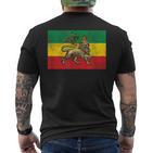 Rastafari Lion Of Judah Reggae Rasta Flag T-Shirt mit Rückendruck