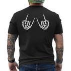 Rock & Roll Skeleton Hand T-Shirt mit Rückendruck