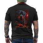 Rottweiler In Pub I Drinking Dog I Dog Bar Rottweiler T-Shirt mit Rückendruck