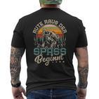 Rute Raus Der Spass Beginnt Fishingintage Angler T-Shirt mit Rückendruck