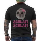 Sad Hamster Schlafi Schlafi T-Shirt mit Rückendruck