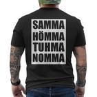 Samma Hömma Tuhma Nomma Ruhrpott T-Shirt mit Rückendruck