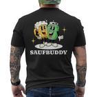 Saufbuddy Partnerlook Party Outfit Bier Liebhaber Motto T-Shirt mit Rückendruck