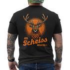 An Scheiss Muass I Deer Suit Costume Oktoberfest T-Shirt mit Rückendruck