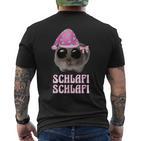 Schlafi Schlafi Sad Hamster Hamstie Meme Sleep T-Shirt mit Rückendruck