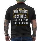 Schrauber Held Mythos Legende Mechatroniker T-Shirt mit Rückendruck