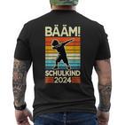 Schulkind 2024 Bääm Für Schulanfang T-Shirt mit Rückendruck