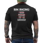 Simracing Gaming Sring Wheel Racing Game Simulator T-Shirt mit Rückendruck