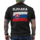 Slovakia Flag Holidayintage Grunge Slovak Flag T-Shirt mit Rückendruck