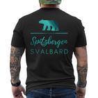 Spitzbergen Svalbard Polar Bear Polar Lights T-Shirt mit Rückendruck