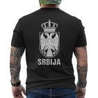 Srbija Serbia Flag Serbian Double Eagle T-Shirt mit Rückendruck