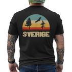 Sweden Sverige Retro Natural T-Shirt mit Rückendruck