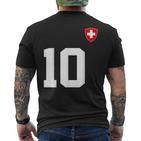 Switzerland 10 Sport Enthusiast Swiss Flag Suisse Fan Jersey T-Shirt mit Rückendruck