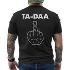 Ta-Daa Middle Finger Ich Hasse Menschen T-Shirt mit Rückendruck