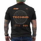 Techno Orb Edm Rave T-Shirt mit Rückendruck