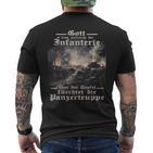 Tiger Tank Dystopian Tank T King Tiger Soldiers T-Shirt mit Rückendruck