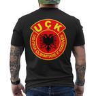 Uqk Flag Kosovo Albaner Uck Jashari Army Eagle T-Shirt mit Rückendruck