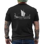 Viking Ship Nordic Mythology Nordmann & Walhalla T-Shirt mit Rückendruck