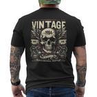 Vintage 1984 Born 1984 Birthday Skull Biker Motorcycle T-Shirt mit Rückendruck