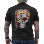 Vintage Graffiti Biker Rocker Skeleton Punk Horror Skull T-Shirt mit Rückendruck