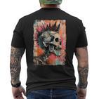 Vintage Graffiti Biker Rocker Skull Punk Horror Skull T-Shirt mit Rückendruck