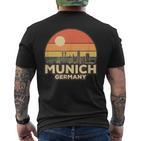 Vintage Munich Skyline T-Shirt mit Rückendruck