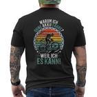 Warum Ich Ohne Akku Fahre Weil Ich Es Kann Retro Bicycle T-Shirt mit Rückendruck